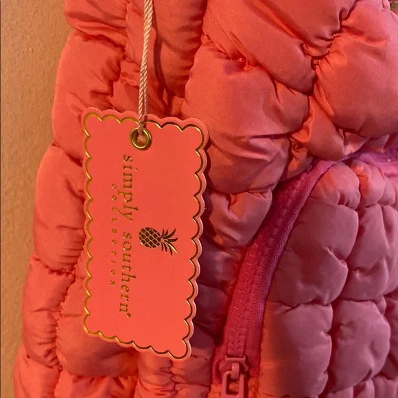 Pink Puffer Crossbody Bag with Adjustable Strap - Picture 3 of 8
